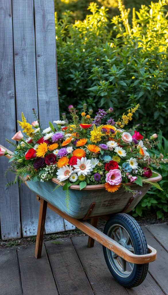 rustic wheelbarrow centerpiece rustic wheelbarrow centerpiece