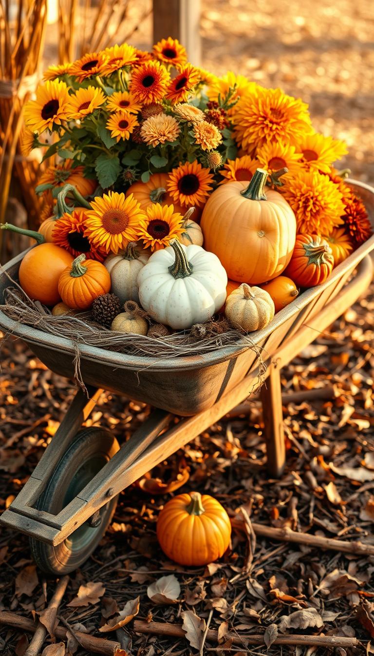 wheelbarrow decor